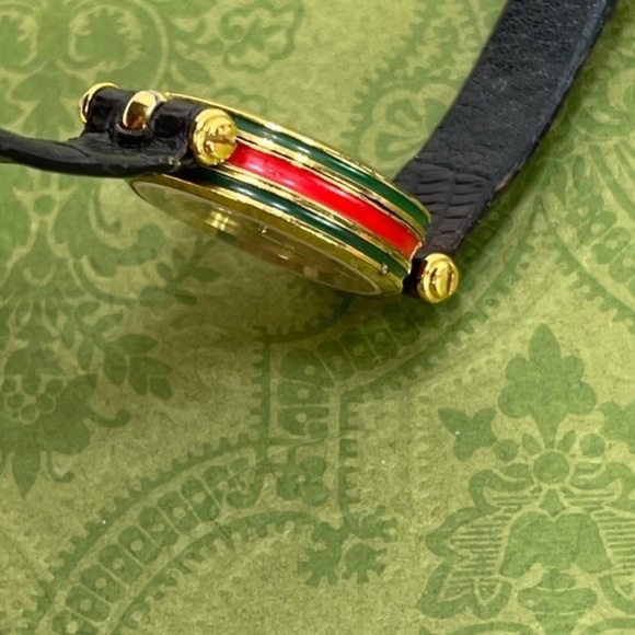 GUCCI 2000L vintage STACK sherry line Gold Dial ladies WATCH 80\'s main image 4